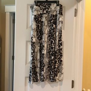 Animal/snake print midi skirt, Sz L: Bobeau